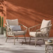 Bruce - Outdoor Club Chair Set With Water Resistant Cushions Rattan And Iron - Brown