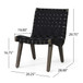 Lounge Chair With Stunning Rope Weave Design, (Set of 2) - Black