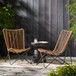 Wicker Chair With Geometric Cross Base, (Set of 2) - Light Brown