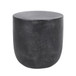 Outdoor Lightweight Concrete End Table With Natural Texture - Matte Black