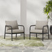 Leora - Modern Minimalist Round Tube Sofa Chair With Cushions - Beige / Black