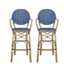 Outdoor Wicker And Aluminum French Barstools (Set of 2)