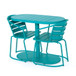 3 Piece Elegant Outdoor Bistro Set With 2 Chairs And Oval Table