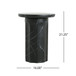 Outdoor Lightweight Concrete BMarble Effect Side Table, Living Room End Table - Black / Marble
