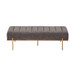 Thorian - Luxury Upholstered Ottoman Bench With Channel Tufting And Metal Base - Gold / Gray
