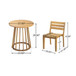 Outdoor 3 Pieces Dining Set, Round Bistro Set - Teak