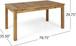 Outdoor 6 Seater Expandable Dining Set With Cushions - Sandblasted Natural / Beige