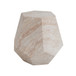 Outdoor / Indoor Lightweight Concrete Side Table, Hexagonal Round Travertine Accent Table - Beige