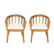 Klismos - Dining Armchair (Set of 2) - Teak / Beige