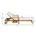 Versatile Chaise Lounge With Wheels Acacia Wood Recliner For Patio - Cream