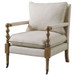Accent Chair With Turned Legs - Beige
