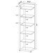 6 Tier Corner Bookcase - Cappuccino