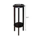 Round Accent Table With Open Shelf - Espresso