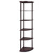 Corner Bookcase With 5 Shelves, Compact Design For Living Room - Cappuccino