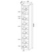 Rectangular Bookcase Tall Slim Storage With 9 Shelves - Brown