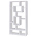 Geometric 10 Shelf Open Back Bookcase With Interlocking Shelves - White