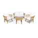 Patio Furniture Set, Outdoor Acacia Wood Patio Club Chair With Table