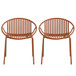 Stackable Outdoor Chairs With Breathable Plastic Backrest (Set of 2)
