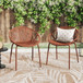 Stackable Outdoor Chairs With Breathable Plastic Backrest (Set of 2)