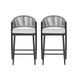 Outdoor 26" Counter Height Metal Frame Counter Stools With Scallop Shaped Backrest & Water Resistant Cushions
