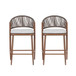Outdoor 26" Counter Height Metal Frame Counter Stools With Scallop Shaped Backrest & Water Resistant Cushions