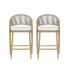 Outdoor 26" Counter Height Metal Frame Counter Stools With Scallop Shaped Backrest & Water Resistant Cushions