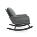 Modern 3 Piece Outdoor Seating Set With Cushioned Rattan Rocking Chairs And Wooden Accent Table