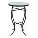 Outdoor Round Side Table With Mosaic Style Top And Curved Iron Legs