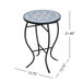 Outdoor Round Side Table With Mosaic Style Top And Curved Iron Legs