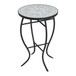 Outdoor Round Side Table With Mosaic Style Top And Curved Iron Legs