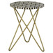 Top Accent Table With Mosaic Design, Circular Tabletop - Gold