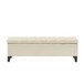 Button Tufted Diamond Stitch Storage Ottoman - Beige