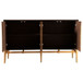 Capri - 4 Door Accent Cabinet - Brown / Gold