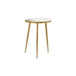 Delilah - Marble And Table Elegant Round Design With Polished - White / Gold