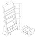 Shasta - 5 Shelf Ladder Bookshelf With Drawers - Cappuccino