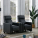 Nseluka - Upholstered Wedge Console For Home Theater With Cupholders - Black