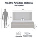 Carmen - King Size Upholstered Wingback Bed - White