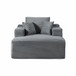 Convertible Chaise Lounge Chair With Wide Armrest & Throw Pillows