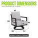 Outdoor Swivel Lounge Chair With Sunbrella Cushion, Weather Resistant - Ember Black