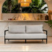 Outdoor Bench Seat Sofa, Sunbrella Cushion, Weather Resistant For Patio - Ember Black
