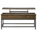 Walton - 2 Piece Coffee And End Table Set With Lift Top Design - Brown Oak