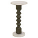 Selena - Round Side Table - White / Gray