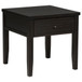 Sutter - 1 Drawer Square End Table - Dark Brown