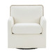 Tolland - Swivel Accent Chair With Antique Brass Nailhead Trim - Cream