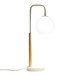 Bedside Table Lamp With Globe Lampshade - White