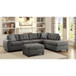 Balta - 2 Piece Loose Back Sectional With Ottoman Upholstered - Gray