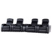 Greenfield - 4 Seater Home Theater With Wedge Console Recliners With Built In Storage And Cup Holders - Black