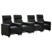 Warren - 4 Seater Home Theater With Wedge Console Recliners - Black