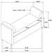 Isiah - Raised Arm Accent Bench - Brown