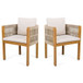 Outdoor Dining Chairs With Mix Rope Handles (Set of 2)